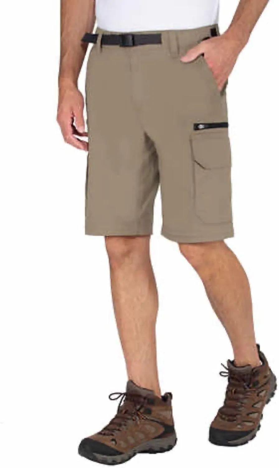 Mens Convertible Lightweight Comfort Stretch Cargo Pants or Shorts
