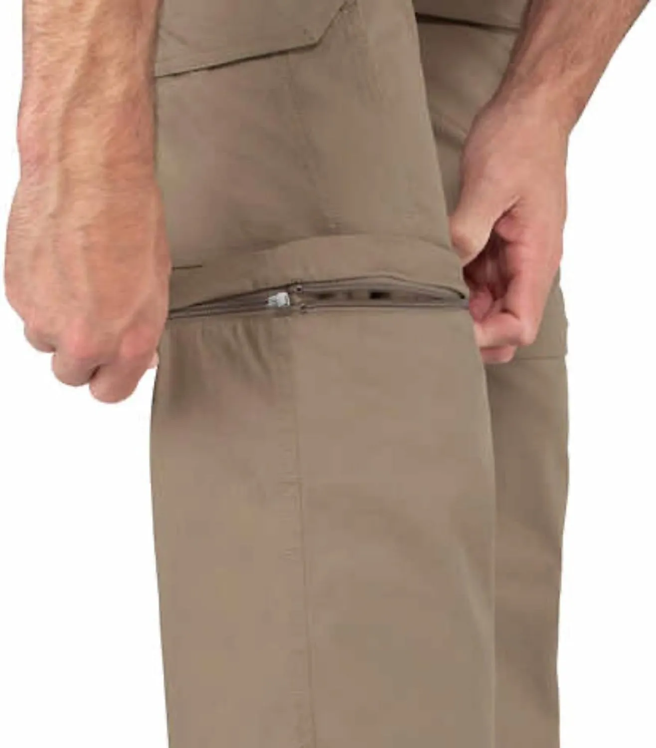 Mens Convertible Lightweight Comfort Stretch Cargo Pants or Shorts