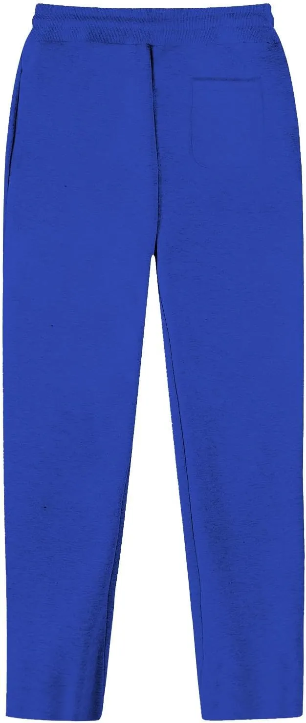 Mens Fleece Baggy Sweatpants Elastic Waist Heavyweight Joggers Pants with Pocket Loose Wide Leg Trousers Sweat Pants