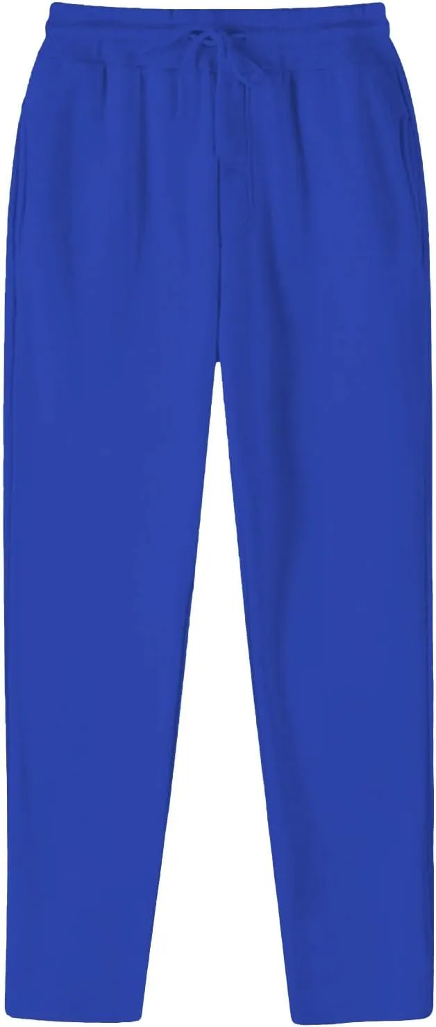 Mens Fleece Baggy Sweatpants Elastic Waist Heavyweight Joggers Pants with Pocket Loose Wide Leg Trousers Sweat Pants