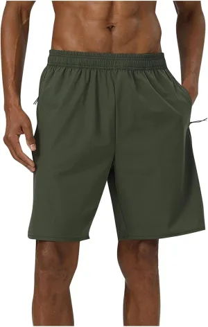Mens Gym Shorts Quick Dry with Pockets Athletic Running Workout Activewear Elastic Lightweight Casual Hiking Trunks