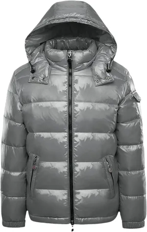 Men's Lightweight Warm Down Puffer Jacket Hooded Full Zip Winter Waterproof Coats Stretch Quilted Bubble Padded Hooded