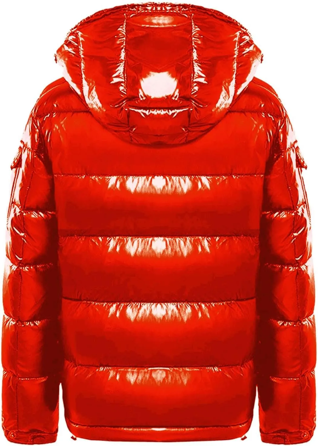 Men's Lightweight Warm Down Puffer Jacket Hooded Full Zip Winter Waterproof Coats Stretch Quilted Bubble Padded Hooded