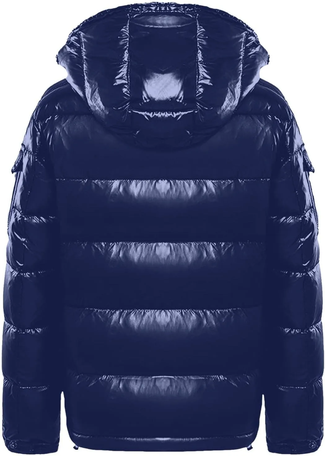 Men's Lightweight Warm Down Puffer Jacket Hooded Full Zip Winter Waterproof Coats Stretch Quilted Bubble Padded Hooded