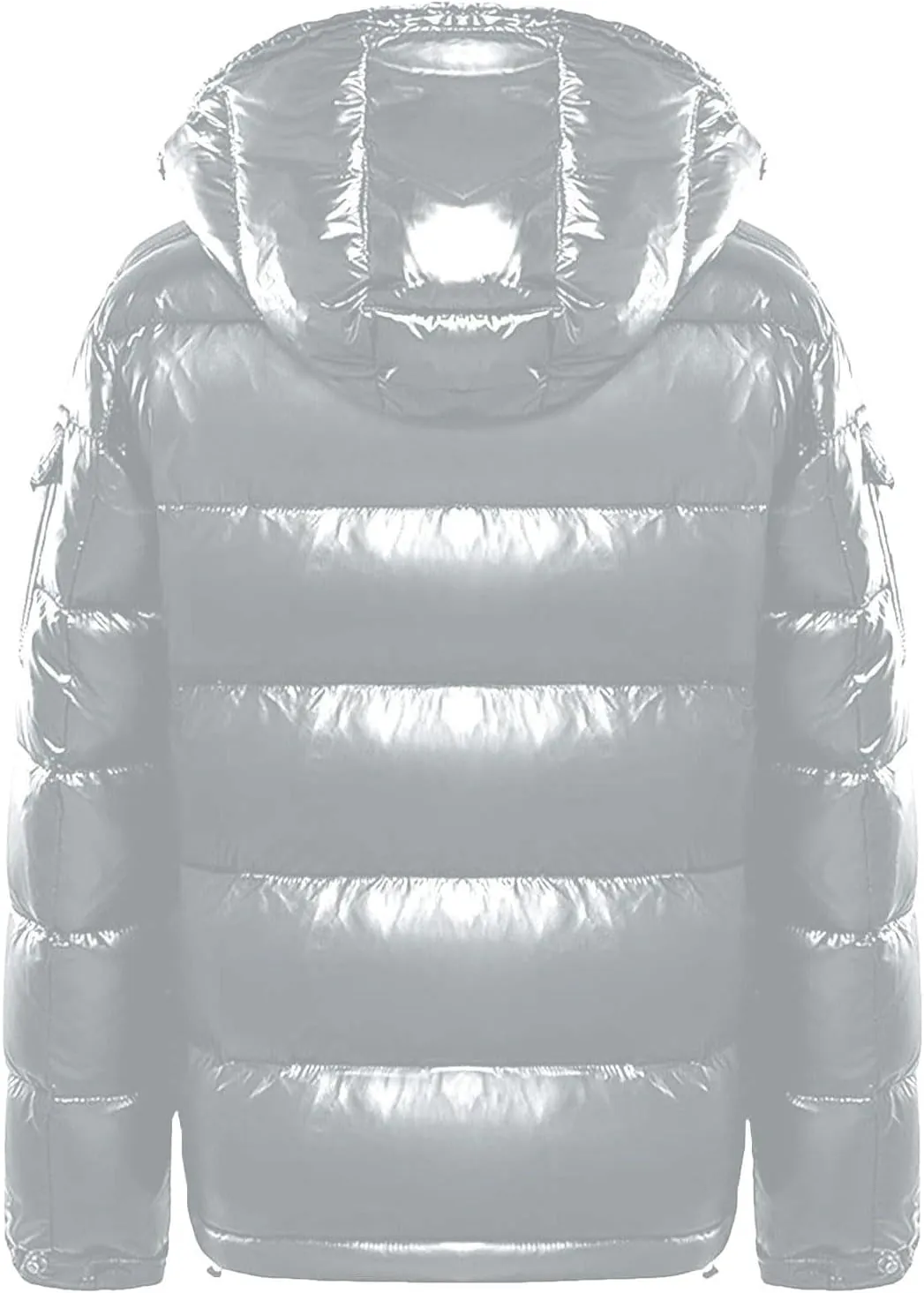 Men's Lightweight Warm Down Puffer Jacket Hooded Full Zip Winter Waterproof Coats Stretch Quilted Bubble Padded Hooded