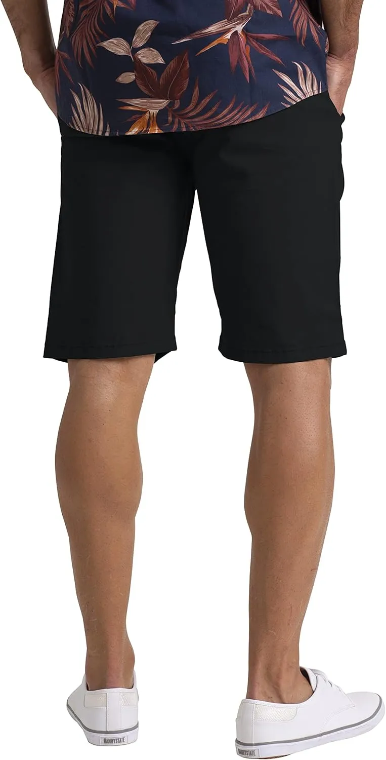 Mens Stretch Chino Shorts Casual Flat Front Slim Fit Shorts Spandex Half Pant…