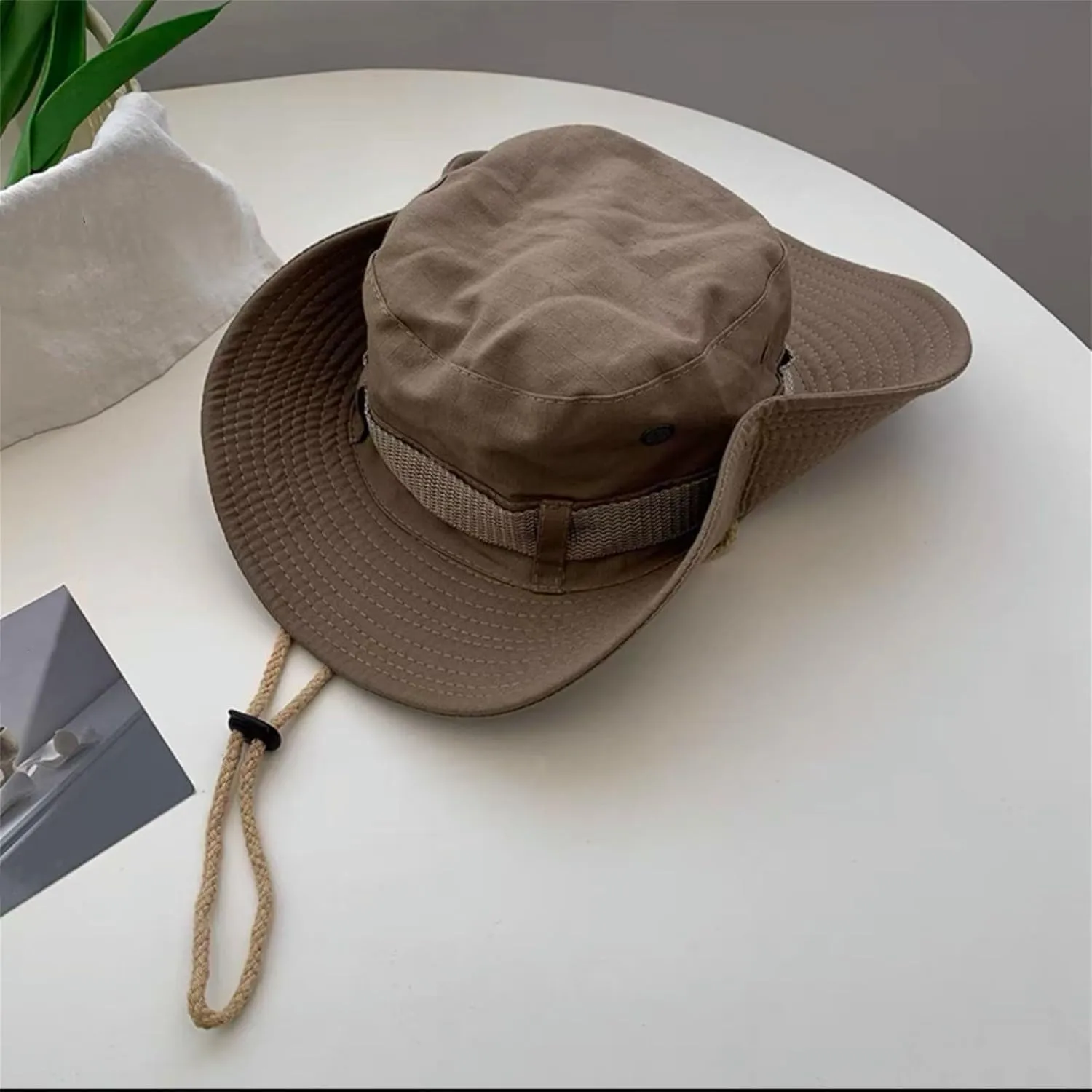 Men's Sun Hat Outdoor UPF50  Breathable Net Cap Wide Brim Bucket Safar𝓲 Cap Foldable Fishing Hats