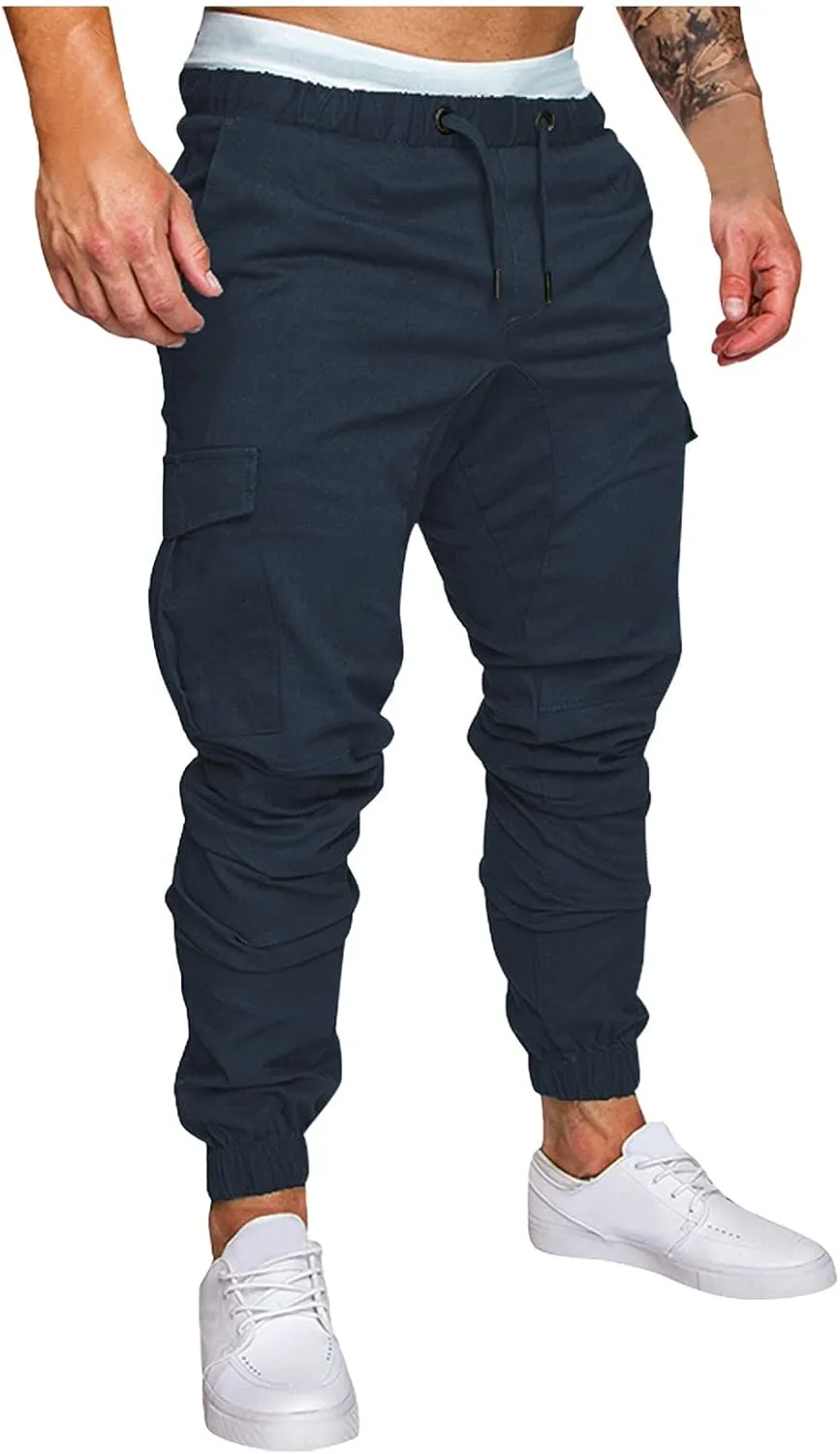 Mens Sweatpants Cargo Cargo Trousers Utility Pants with Zip Pockets Joggers for Men Cargo Athletic Mens Joggers Pants