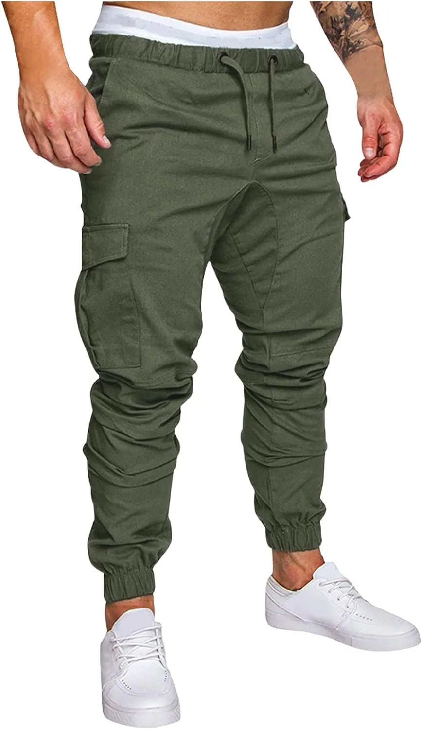 Mens Sweatpants Cargo Cargo Trousers Utility Pants with Zip Pockets Joggers for Men Cargo Athletic Mens Joggers Pants