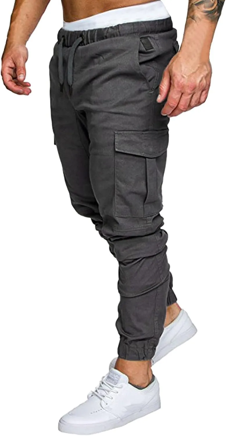 Mens Sweatpants Cargo Cargo Trousers Utility Pants with Zip Pockets Joggers for Men Cargo Athletic Mens Joggers Pants