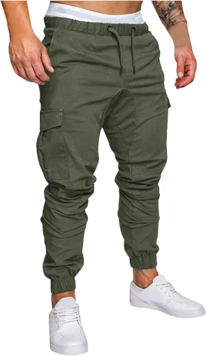 Mens Sweatpants Cargo Cargo Trousers Utility Pants with Zip Pockets Joggers for Men Cargo Athletic Mens Joggers Pants