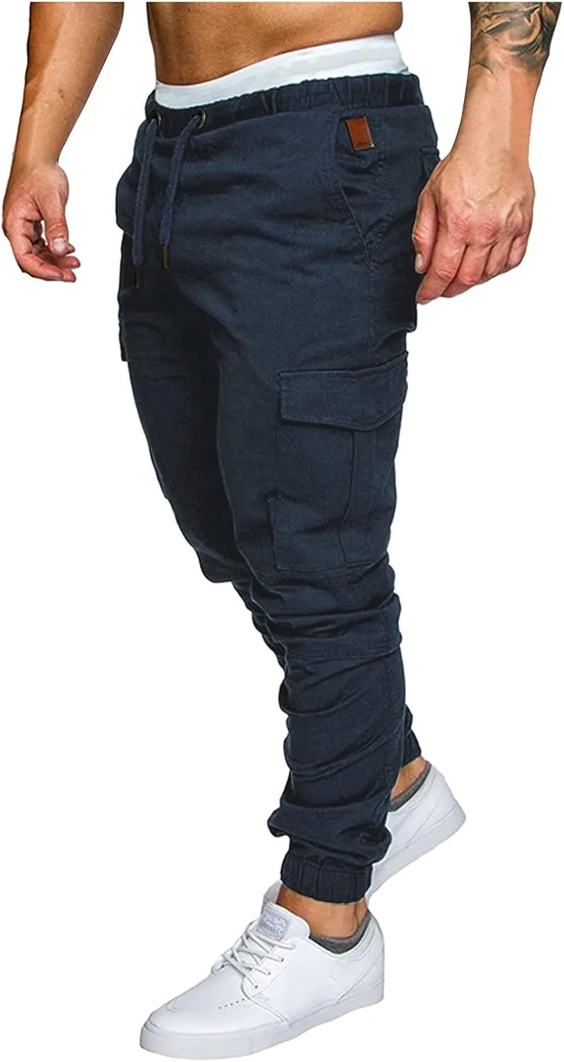 Mens Sweatpants Cargo Cargo Trousers Utility Pants with Zip Pockets Joggers for Men Cargo Athletic Mens Joggers Pants