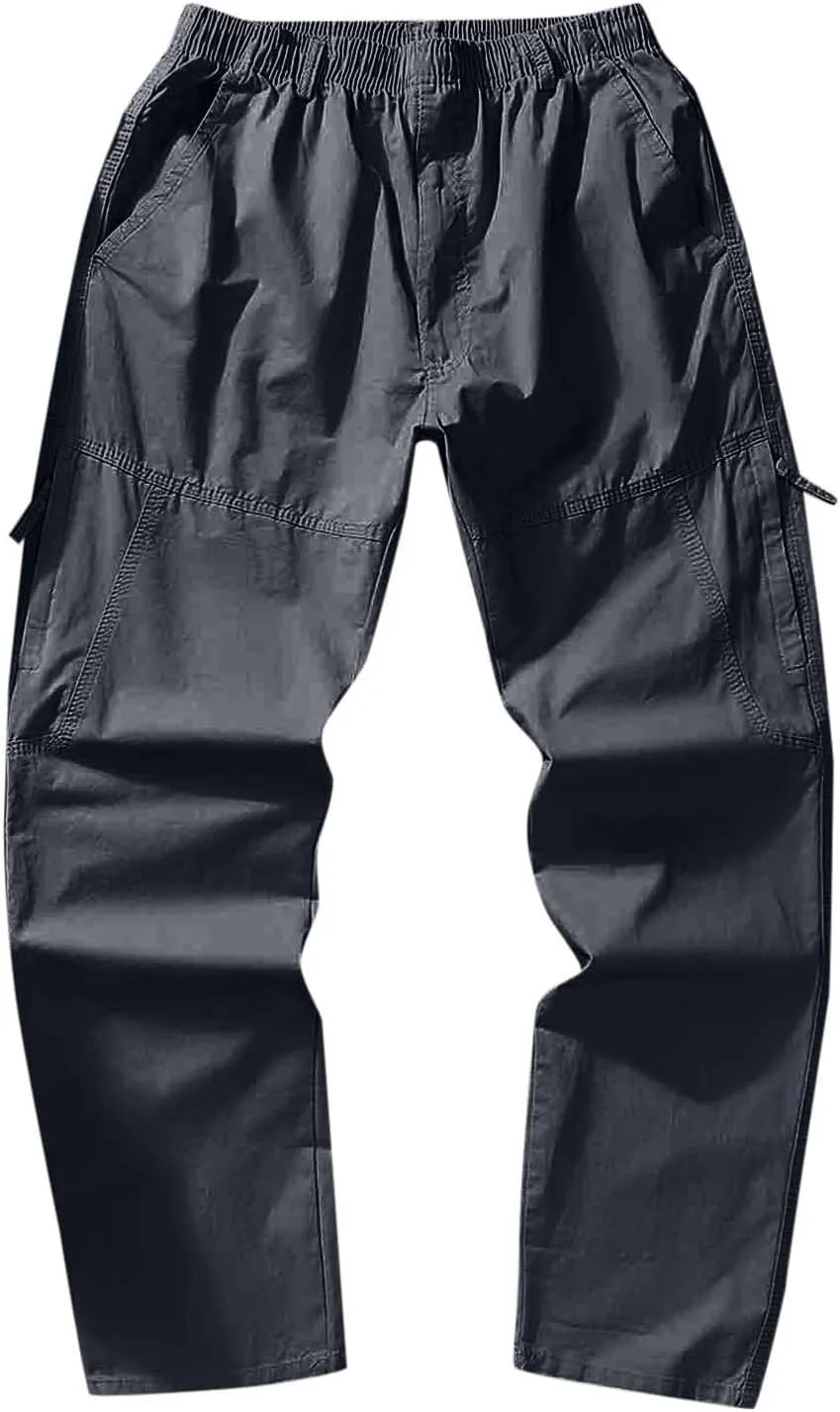Mens Sweatpants with Pockets Big and Tall Cargo Pocket Fleece Jogger Pants Men's Heavyweight Fleece Cargo Pants Cargo