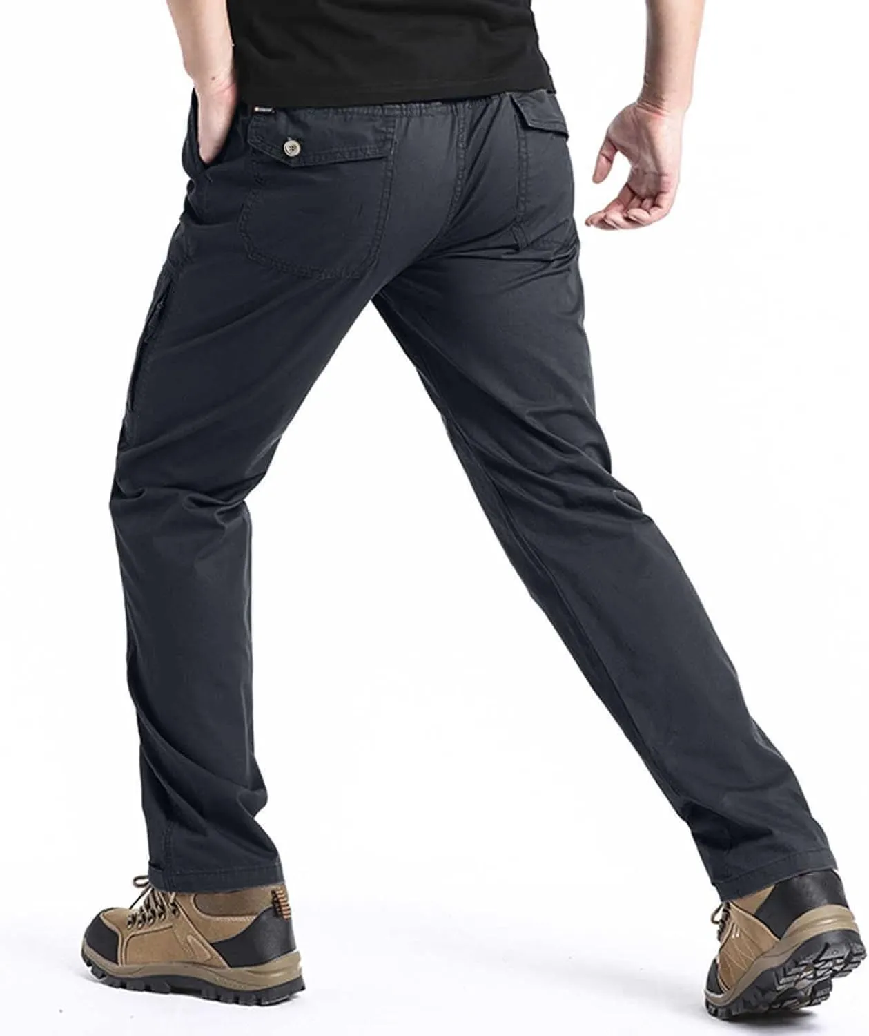 Mens Sweatpants with Pockets Big and Tall Cargo Pocket Fleece Jogger Pants Men's Heavyweight Fleece Cargo Pants Cargo