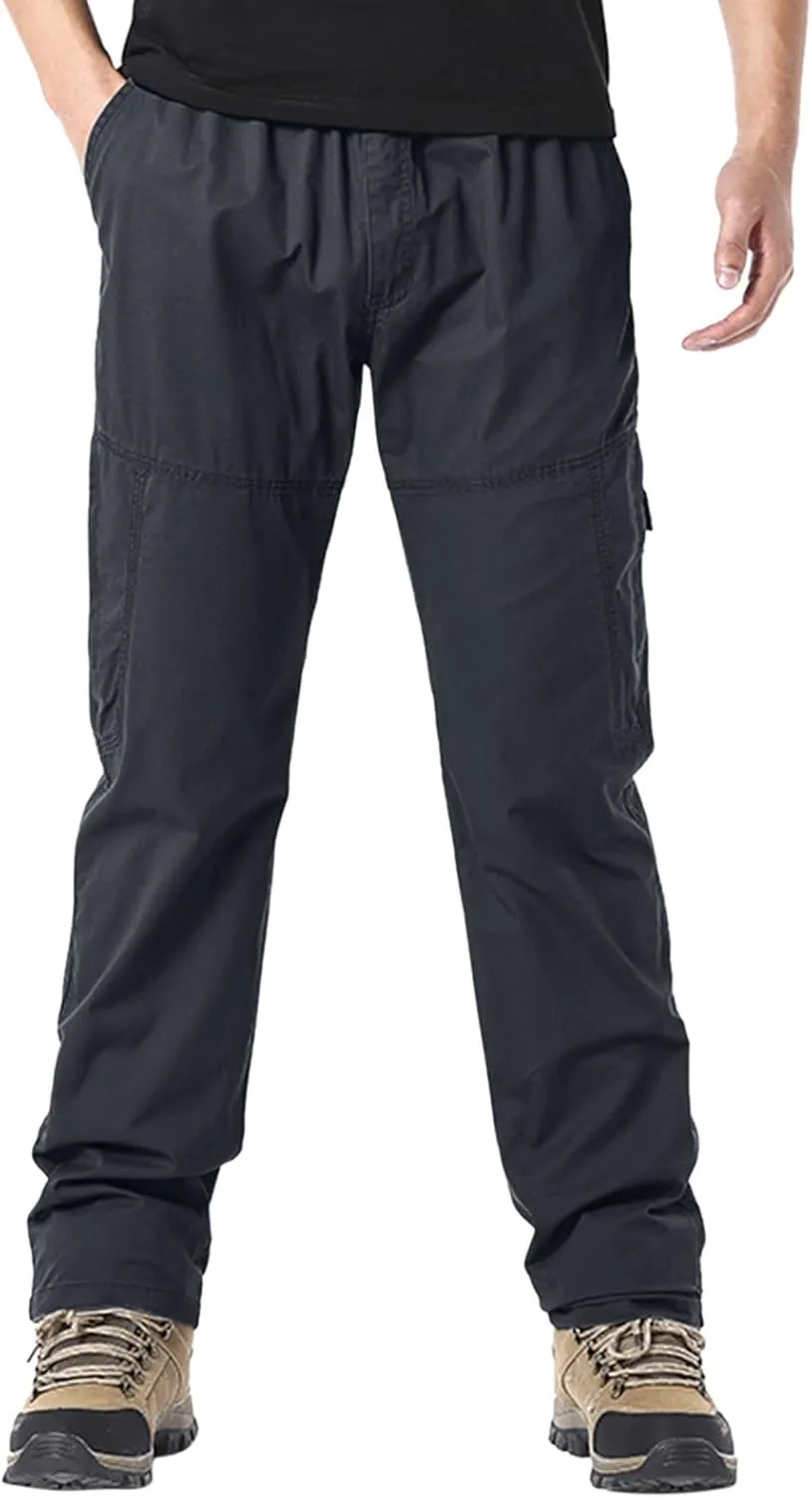 Mens Sweatpants with Pockets Big and Tall Cargo Pocket Fleece Jogger Pants Men's Heavyweight Fleece Cargo Pants Cargo
