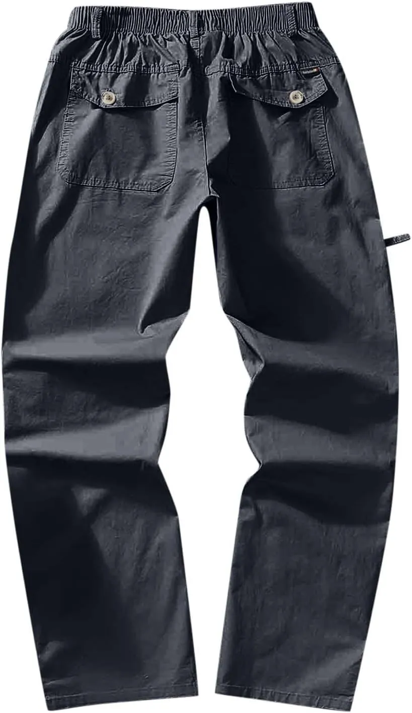 Mens Sweatpants with Pockets Big and Tall Cargo Pocket Fleece Jogger Pants Men's Heavyweight Fleece Cargo Pants Cargo