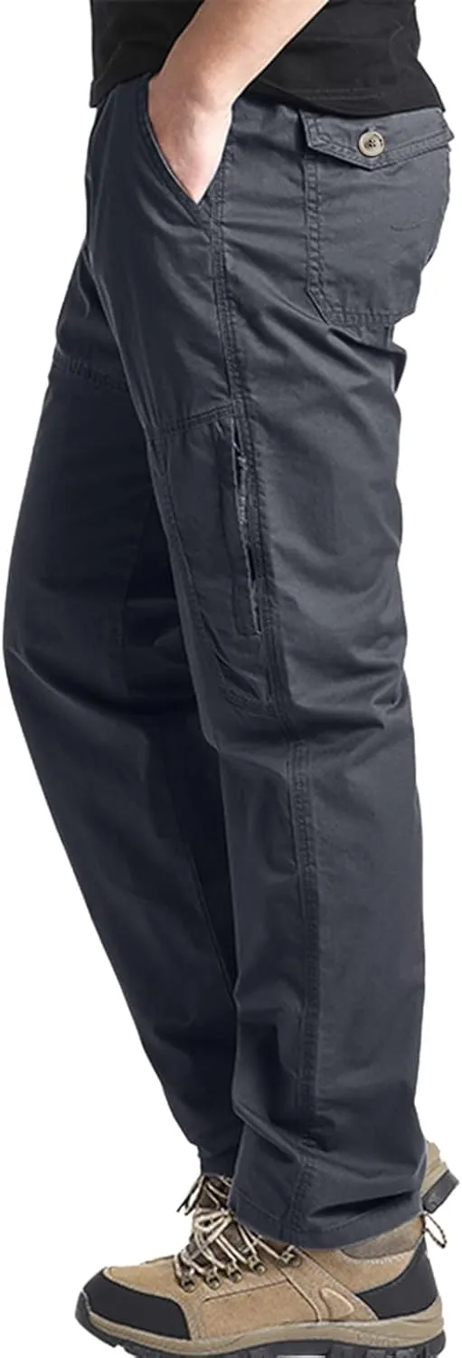 Mens Sweatpants with Pockets Big and Tall Cargo Pocket Fleece Jogger Pants Men's Heavyweight Fleece Cargo Pants Cargo