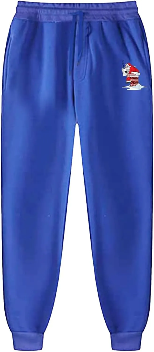 Mens Sweatsuits 2 Piece Set Set Funny Christmas Tracksuit 2 Piece Funny Reindeer Casual Sport Jogging Suits with