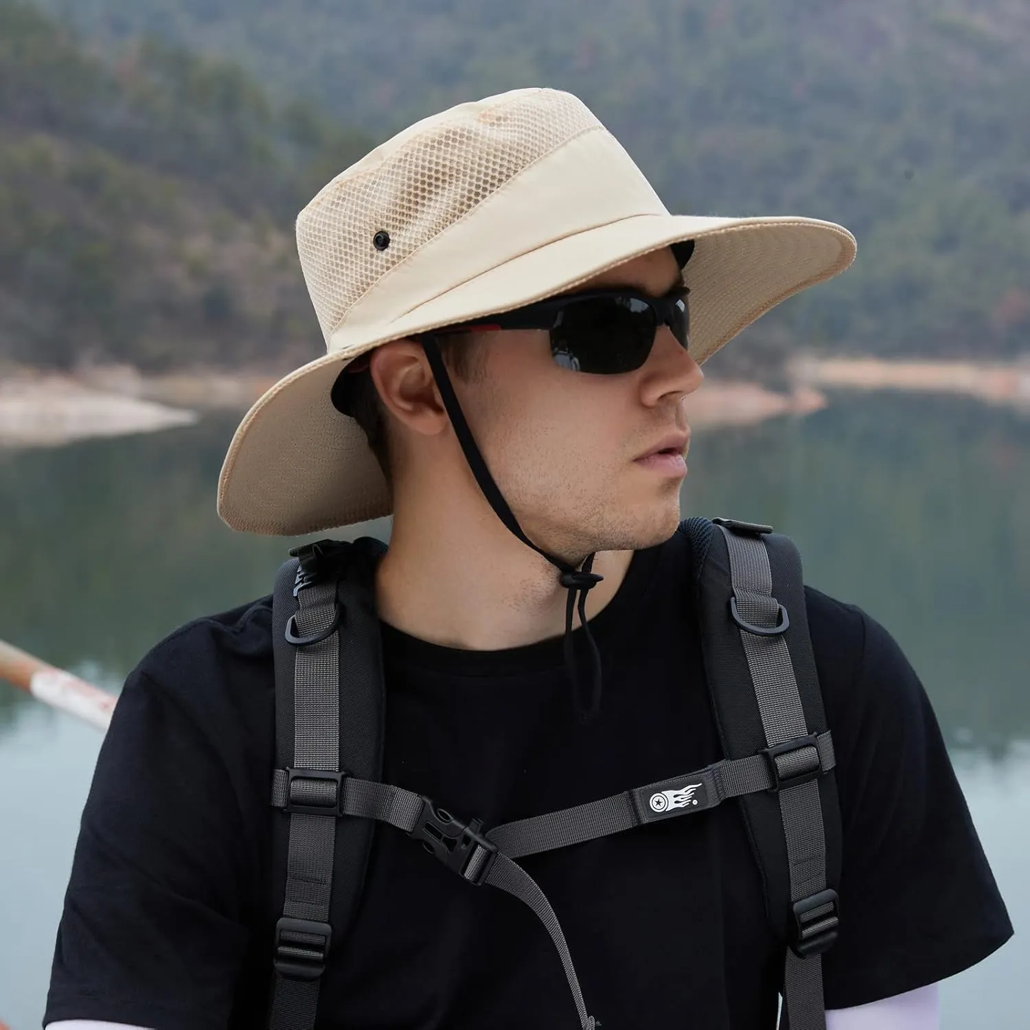 Mens Womens Sunscreen Fisherman Cap Outdoor Mountaineering Fishing Sunshade Bucket Hats Wide Brim Breathable Sun Hat