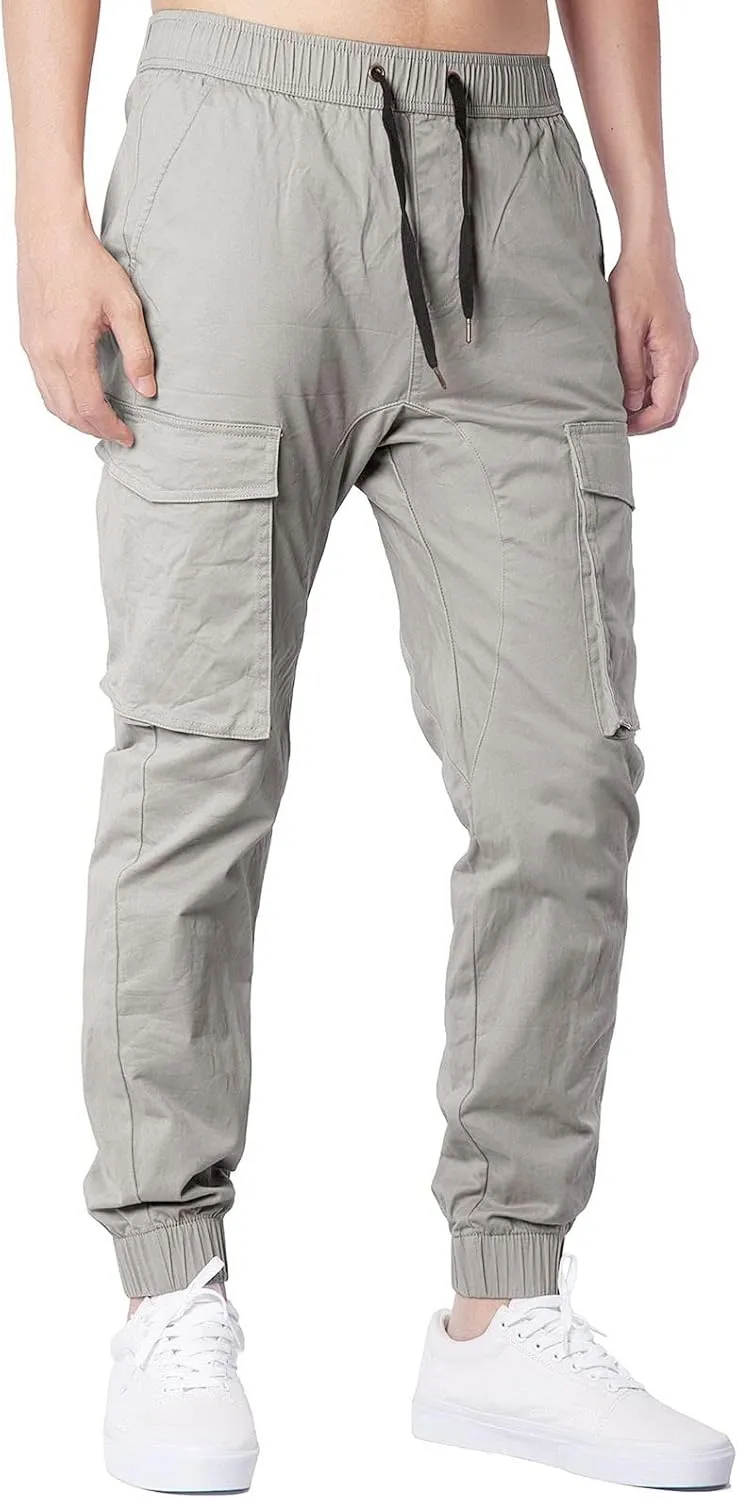 Mens Workout Cargo Sweatpants Cargo Pants Drawstring Waist Workout Outdoor Jogger Sweatpants Men Joggers Chino Cargo