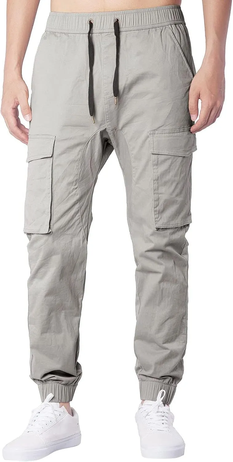 Mens Workout Cargo Sweatpants Cargo Pants Drawstring Waist Workout Outdoor Jogger Sweatpants Men Joggers Chino Cargo