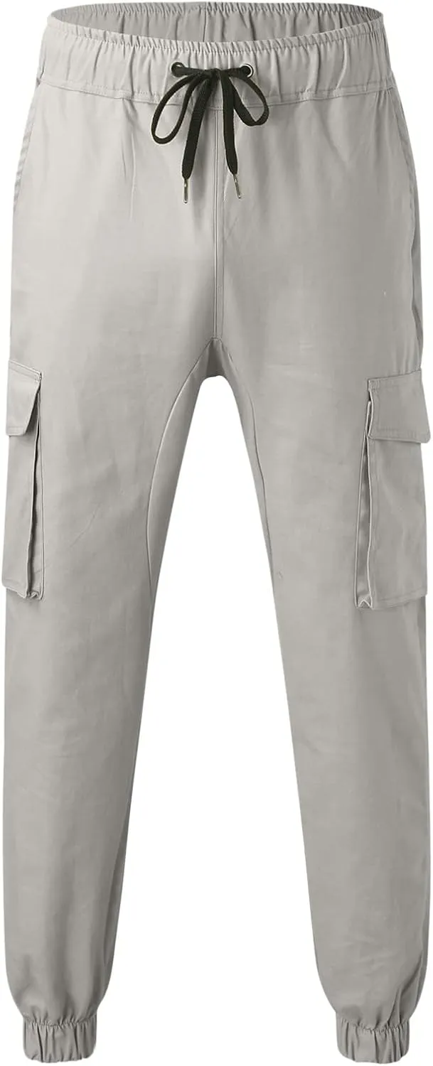 Mens Workout Cargo Sweatpants Cargo Pants Drawstring Waist Workout Outdoor Jogger Sweatpants Men Joggers Chino Cargo