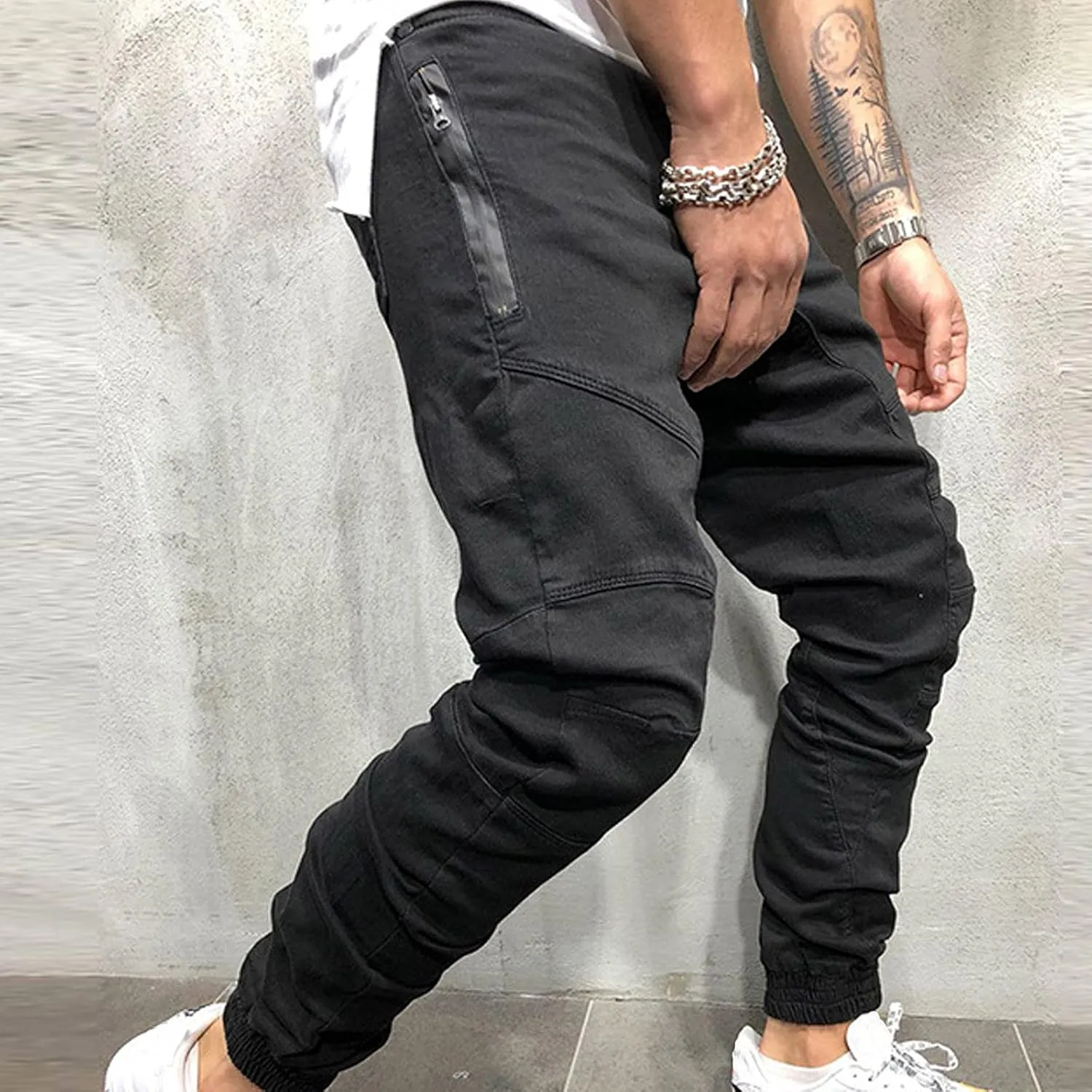 Mens Workout Cargo Sweatpants Elastic Waist Letter Graphic Street Cargo Pants Casual Joggers Pants Sweatpants Cargo
