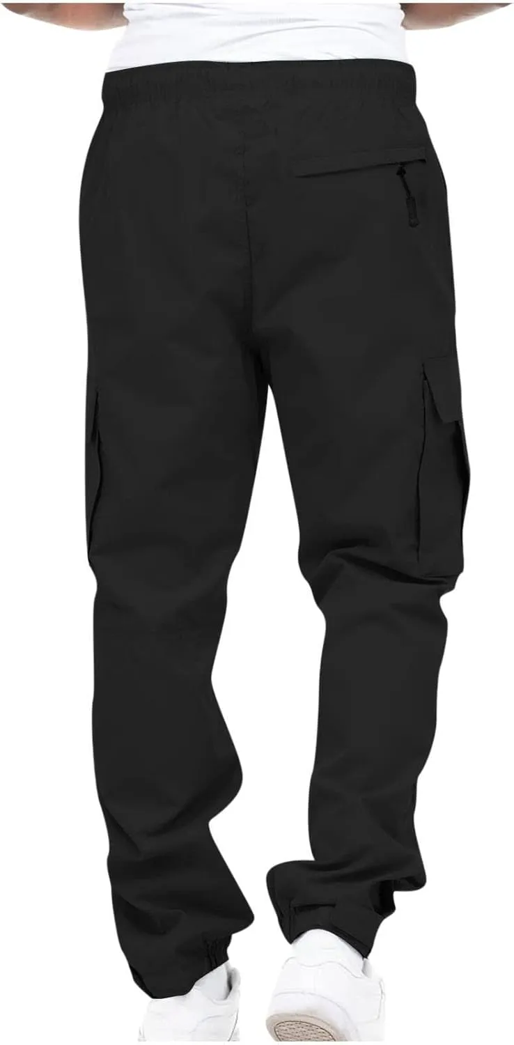 Mens Workout Cargo Sweatpants Pockets Lightweight Ripstop Cargo Work Pants Mens Wild Cargo Pants White Cargo Athletic