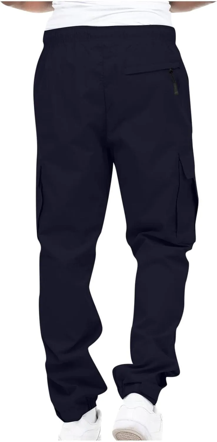 Mens Workout Cargo Sweatpants Pockets Lightweight Ripstop Cargo Work Pants Mens Wild Cargo Pants White Cargo Athletic
