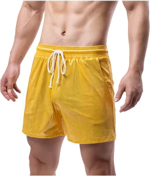 Men's Workout Shorts with Pockets Quick Dry Athletic Elastic Gym Hiking Running Lightweight Activewear Trunks