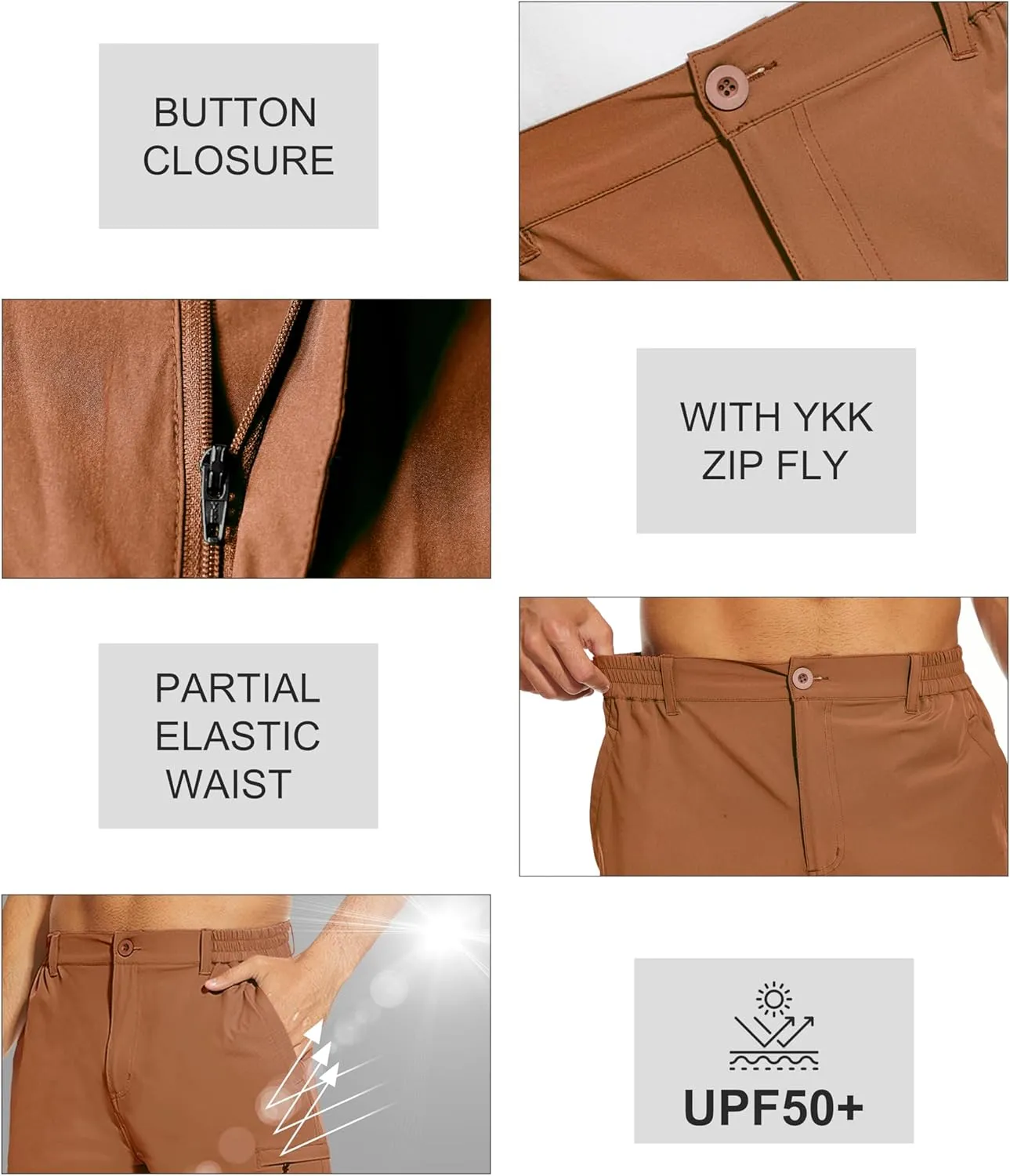 NATUVENIX Hiking Shorts Men, Quick-Dry Fishing Shorts for Men Lightweight Stretch Work Shorts Causal Travel