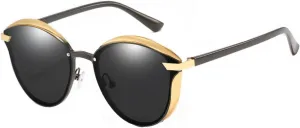 New women's polarized sunglasses Metal polarized sunglasses Cat's Eye vintage sunglasses Glasses case optional