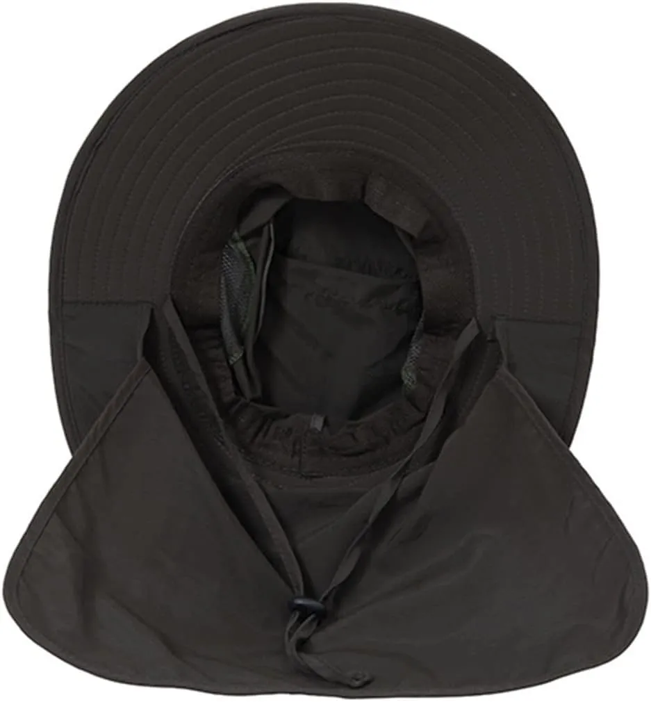 Outdoor Sun Hat for Men Women Wide Brim Sunscreen Fishing Hat with Neck Mesh Breathable Visors Cap