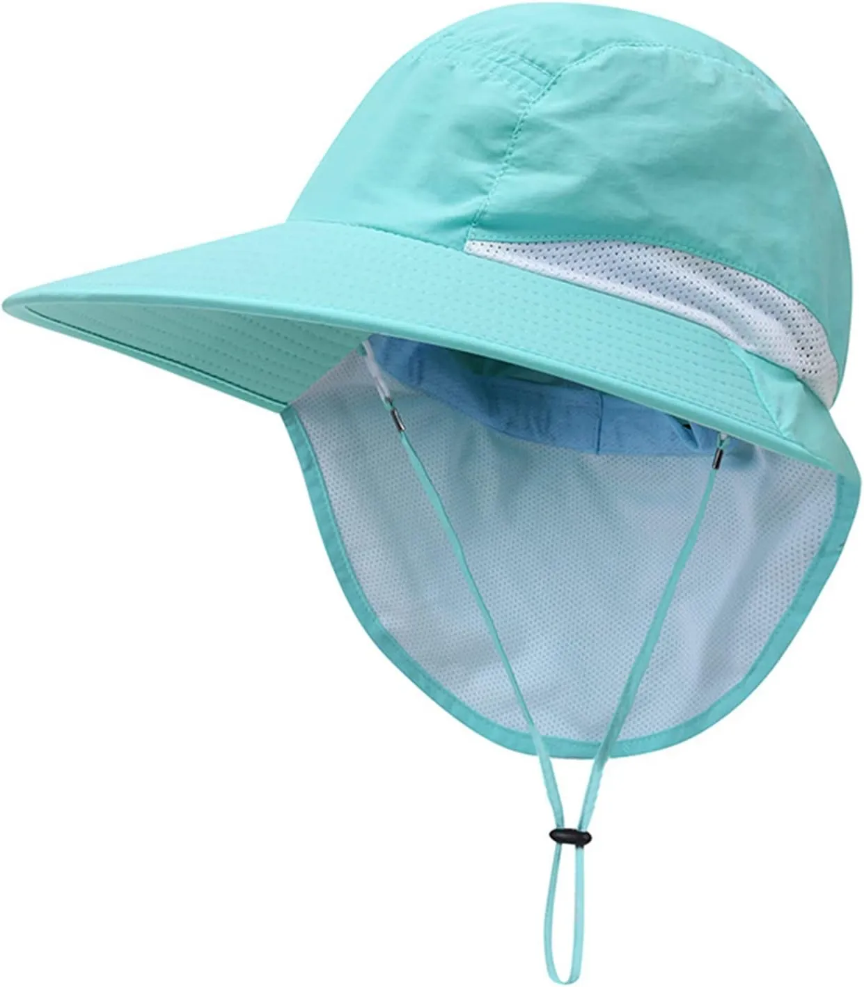 Outdoor Sun Hat for Men Women Wide Brim Sunscreen Fishing Hat with Neck Mesh Breathable Visors Cap