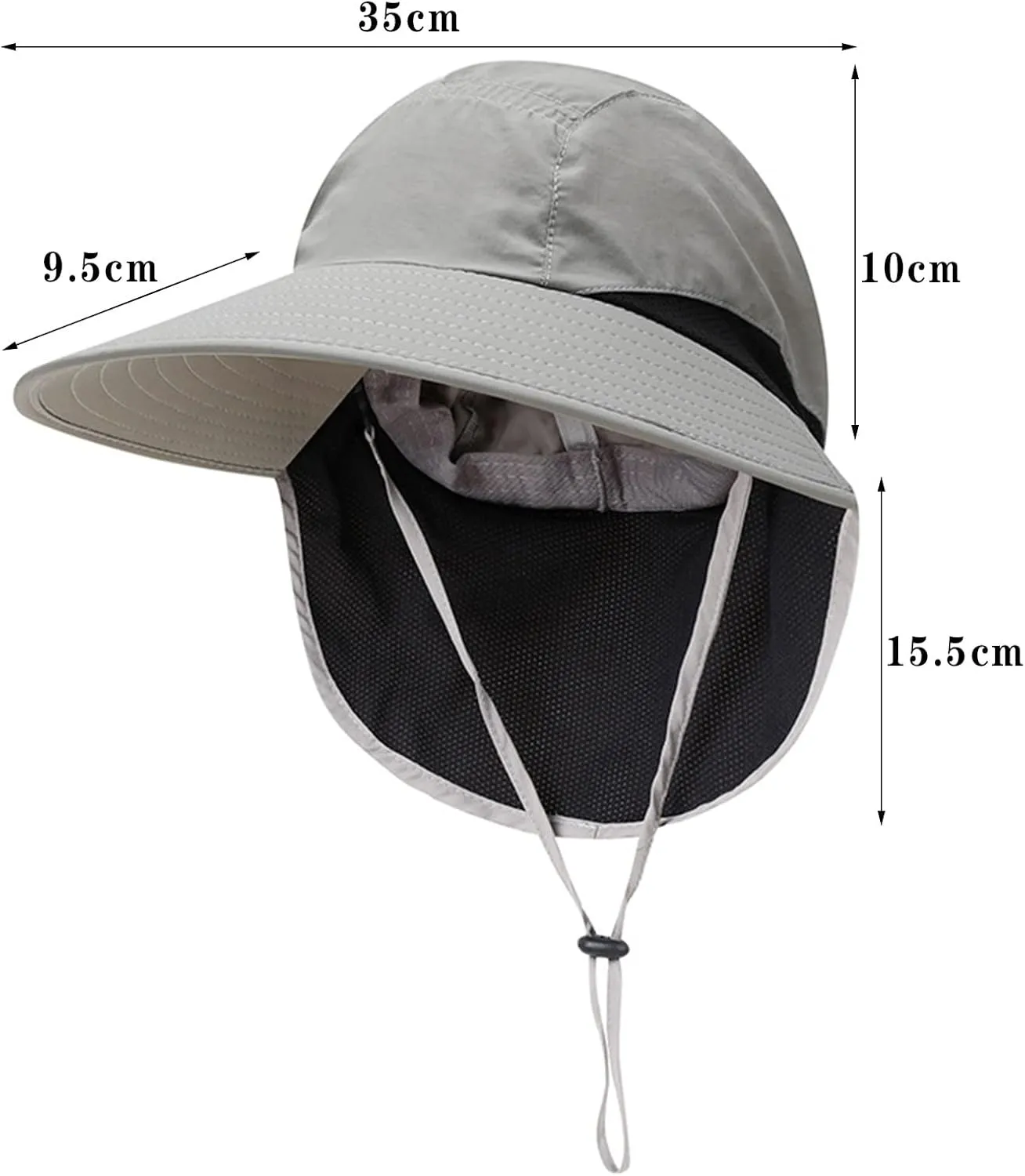 Outdoor Sun Hat for Men Women Wide Brim Sunscreen Fishing Hat with Neck Mesh Breathable Visors Cap