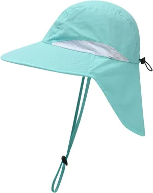 Outdoor Sun Hat for Men Women Wide Brim Sunscreen Fishing Hat with Neck Mesh Breathable Visors Cap