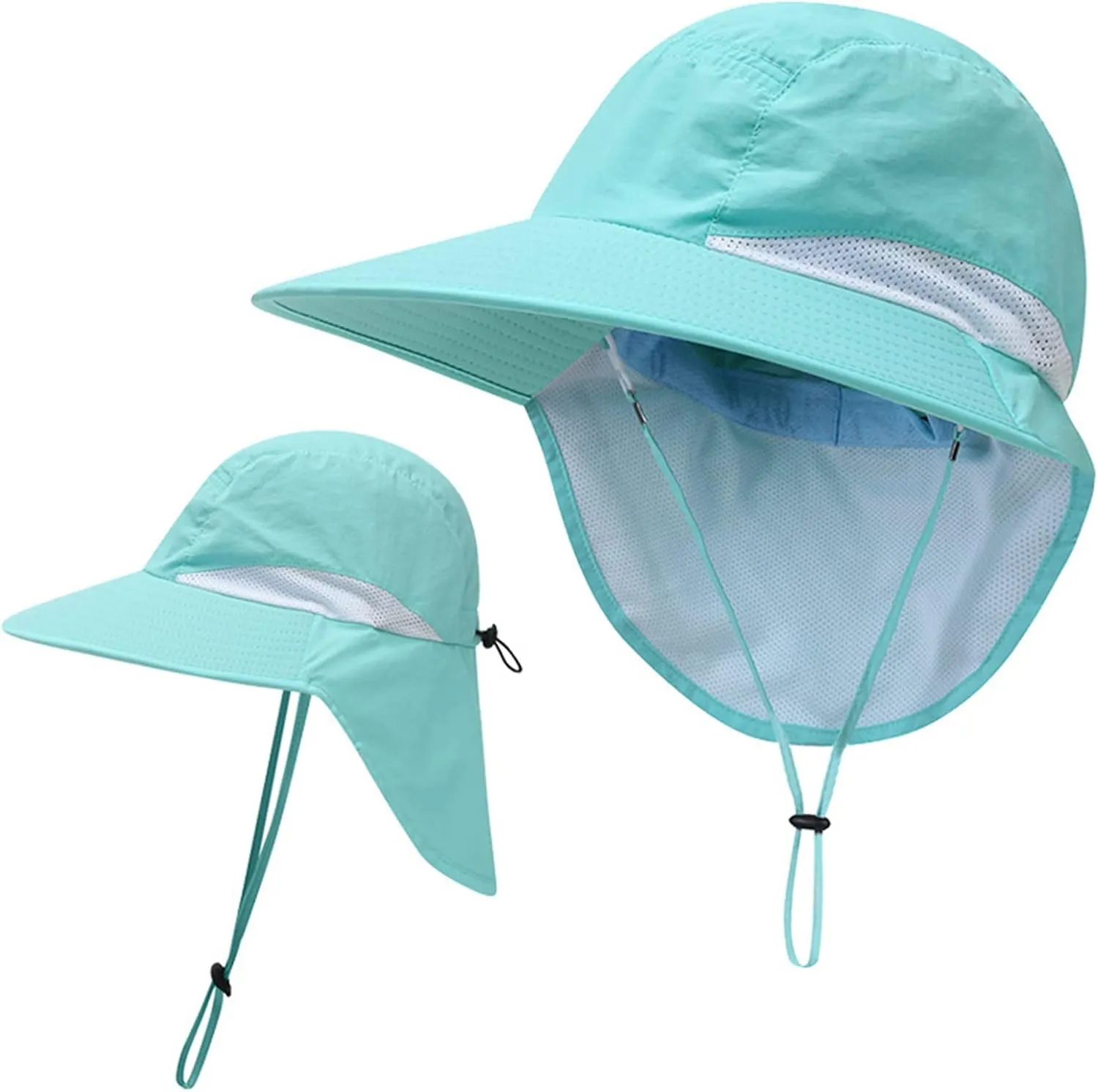 Outdoor Sun Hat for Men Women Wide Brim Sunscreen Fishing Hat with Neck Mesh Breathable Visors Cap