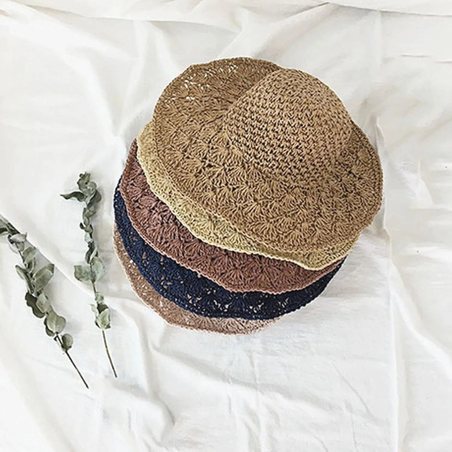 Outdoor Sun Hats for Women Beach Hat Wide Brim Handmade Hat Breathable Foldable Packable Cap for Travel UPF