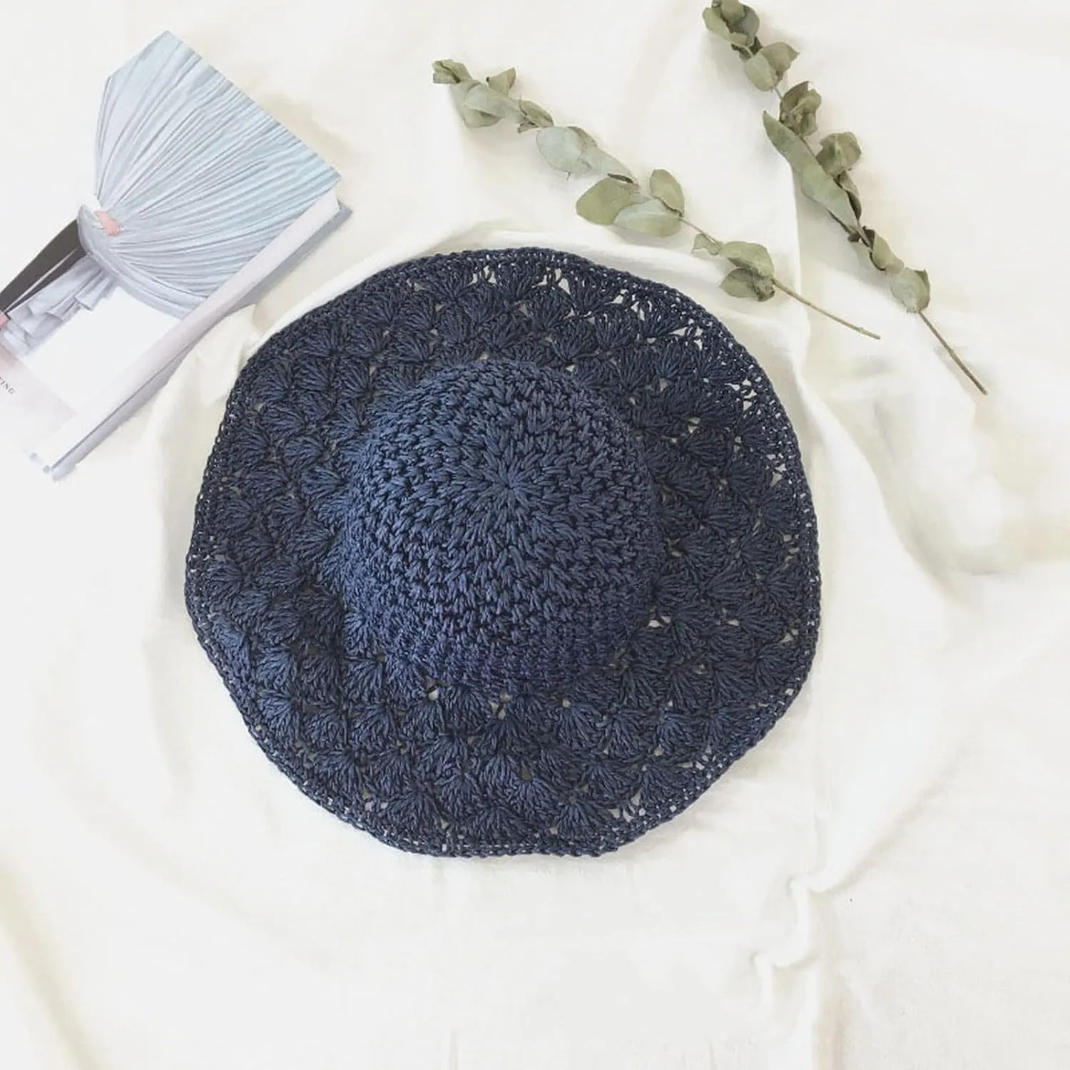 Outdoor Sun Hats for Women Beach Hat Wide Brim Handmade Hat Breathable Foldable Packable Cap for Travel UPF