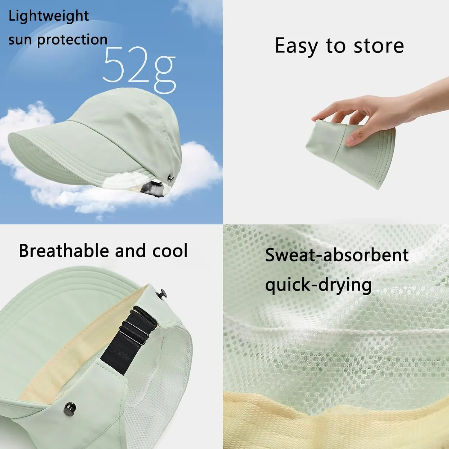 Outdoor Uv Protection Hollow Top Sun Hat, Women's Outdoor Uv Protection Hollow Top Wide Brim Sun Hat