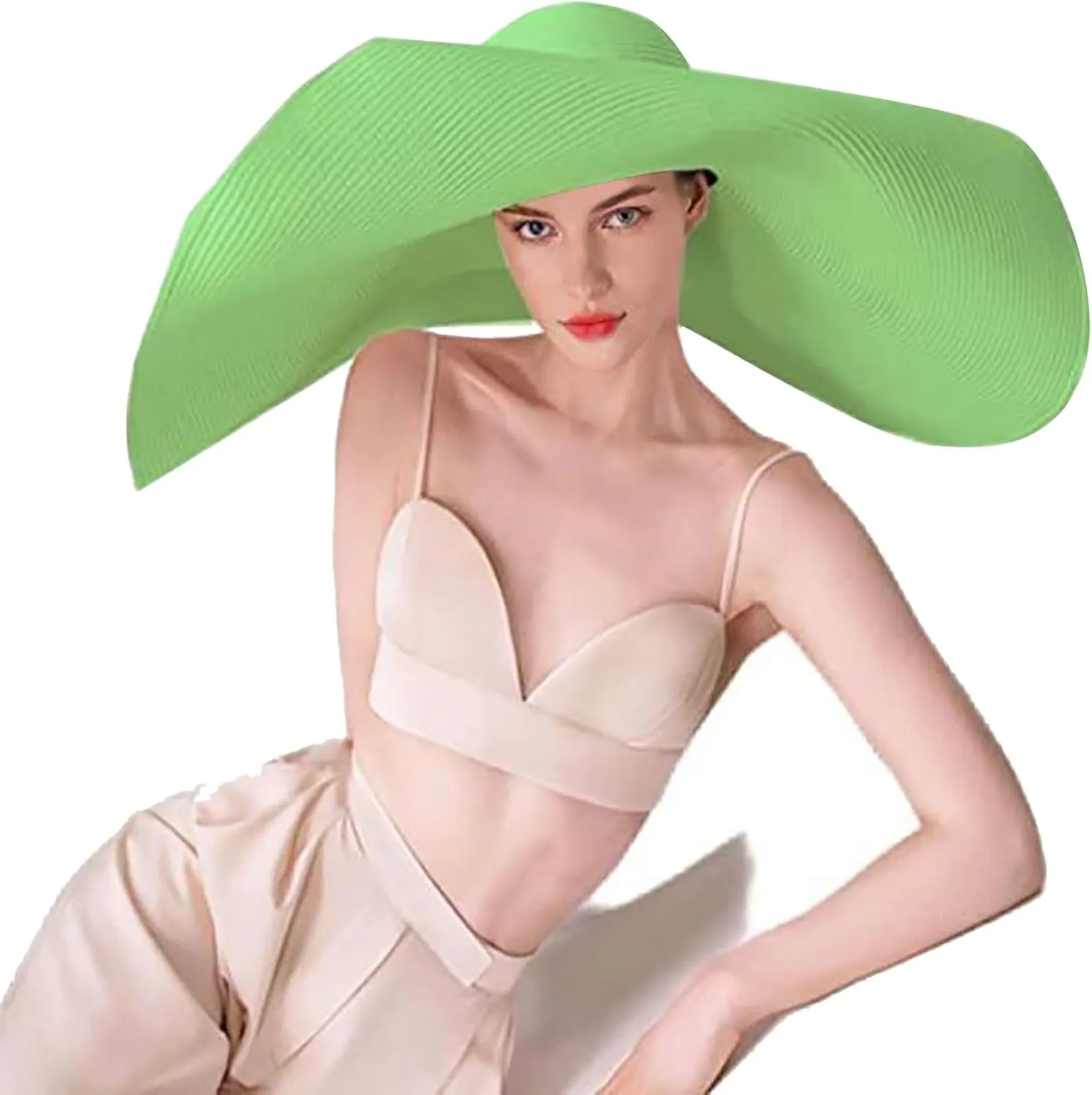 Oversized Beach Straw Hat for Women Large Wide Brim Visor Hats Floppy Foldable Roll up Cap Summer UV Protection Cap