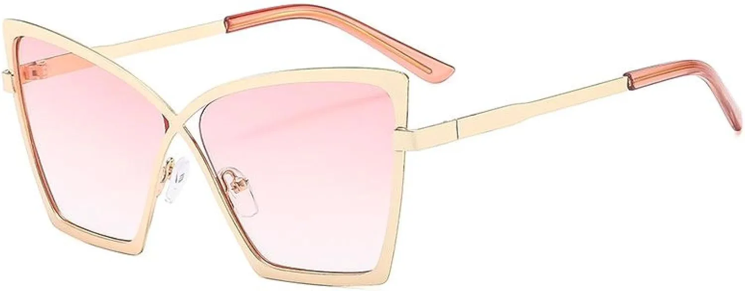 Oversized Cat Eye Sunglasses Women Luxury Trendy Clear Anti Blue Light Eyeglasses for Ladies Uv400