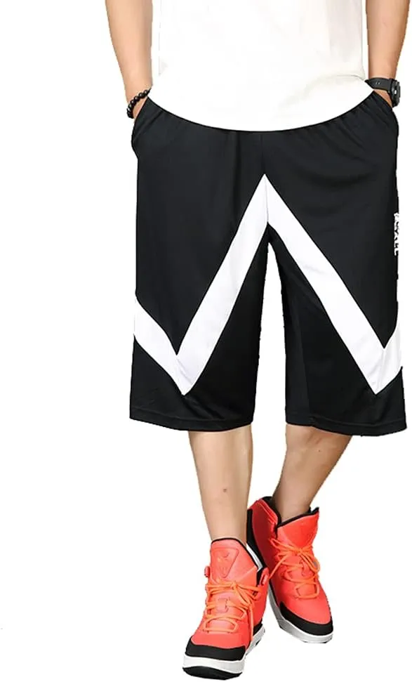 Plus Size Summer Casual Men's Solid Sports Running Workout Shorts Quick Dry Activewear Mens Shorts Basketball