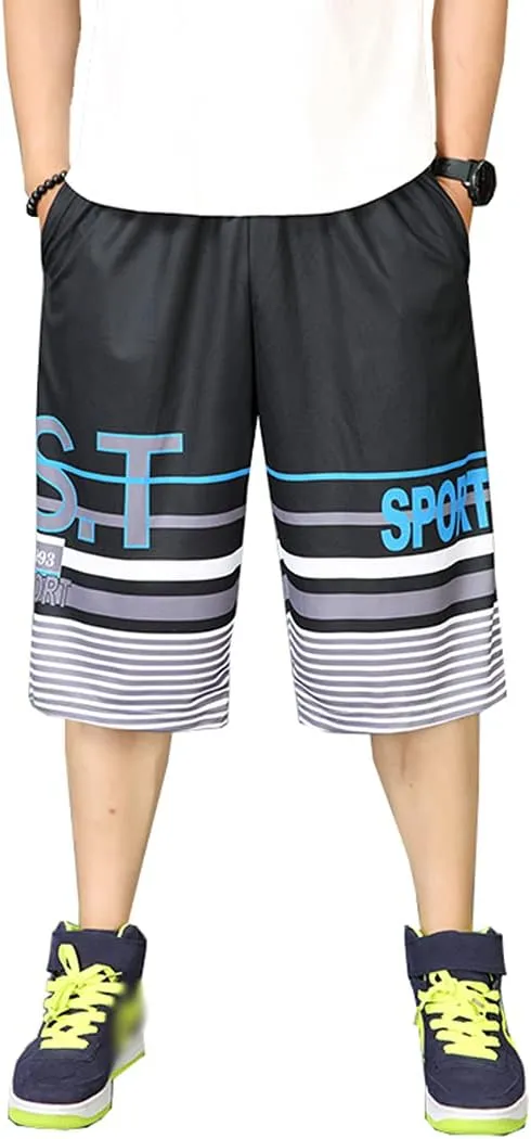 Plus Size Summer Casual Men's Solid Sports Running Workout Shorts Quick Dry Activewear Mens Shorts Basketball