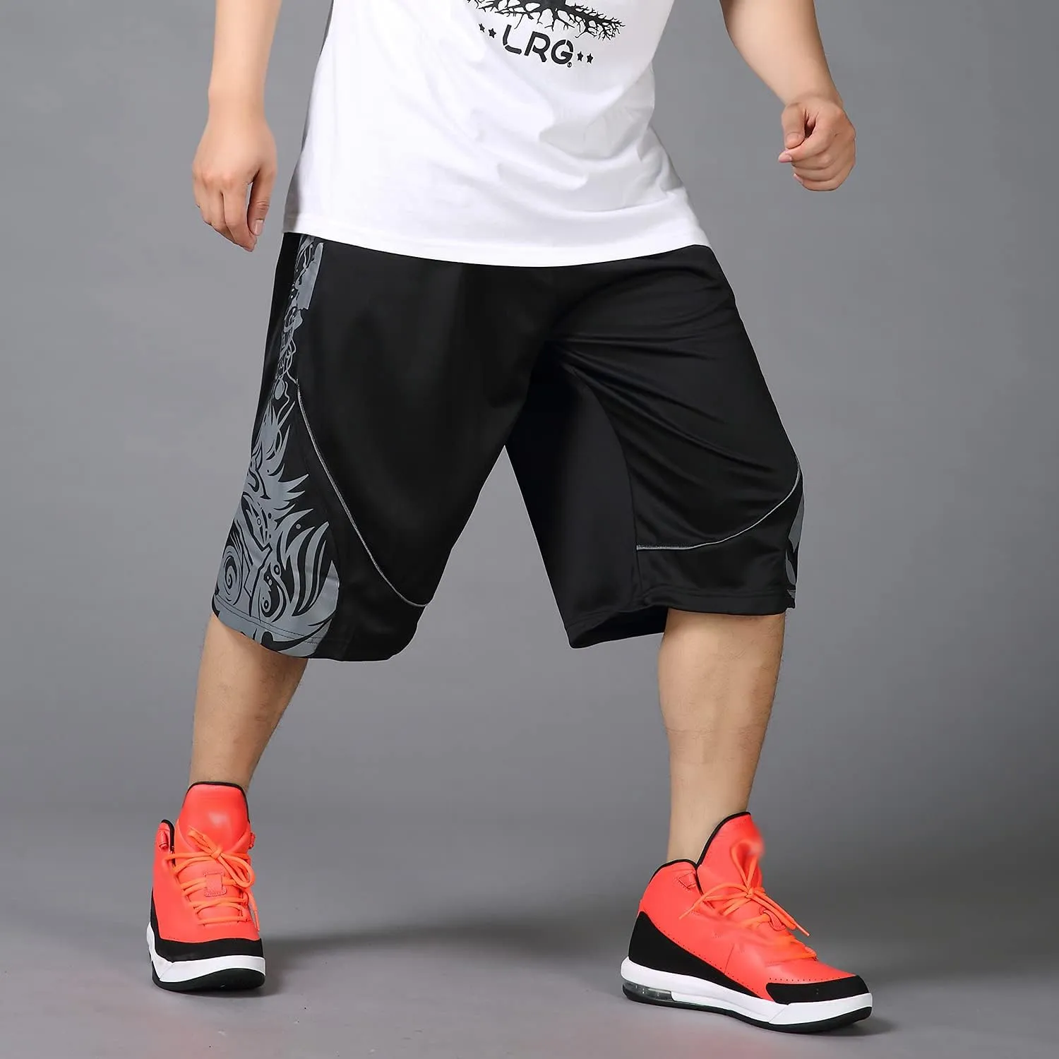 Plus Size Summer Casual Men's Solid Sports Running Workout Shorts Quick Dry Activewear Mens Shorts Basketball