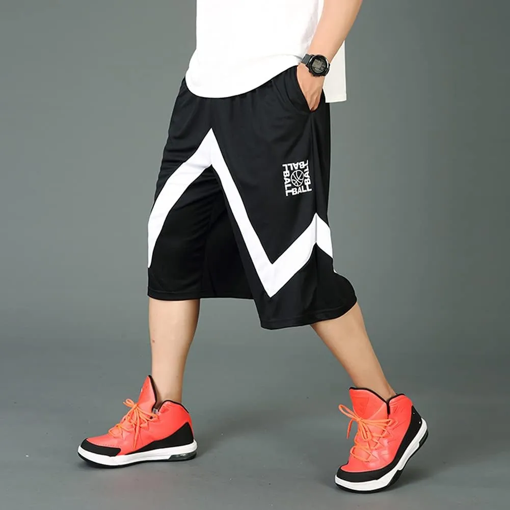 Plus Size Summer Casual Men's Solid Sports Running Workout Shorts Quick Dry Activewear Mens Shorts Basketball