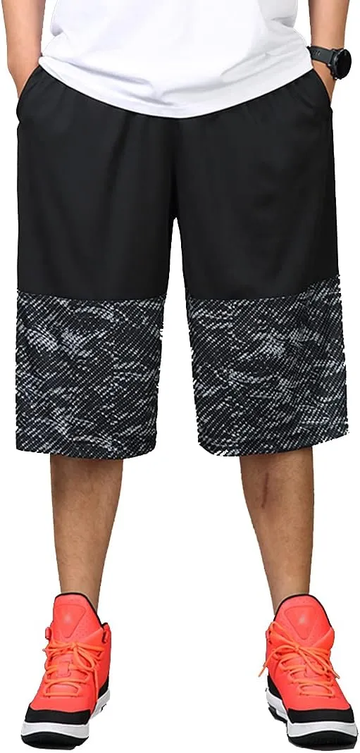Plus Size Summer Casual Men's Solid Sports Running Workout Shorts Quick Dry Activewear Mens Shorts Basketball