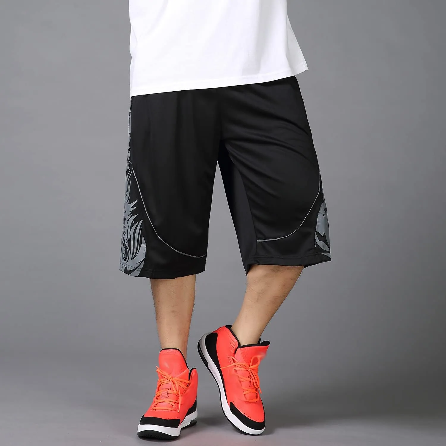 Plus Size Summer Casual Men's Solid Sports Running Workout Shorts Quick Dry Activewear Mens Shorts Basketball