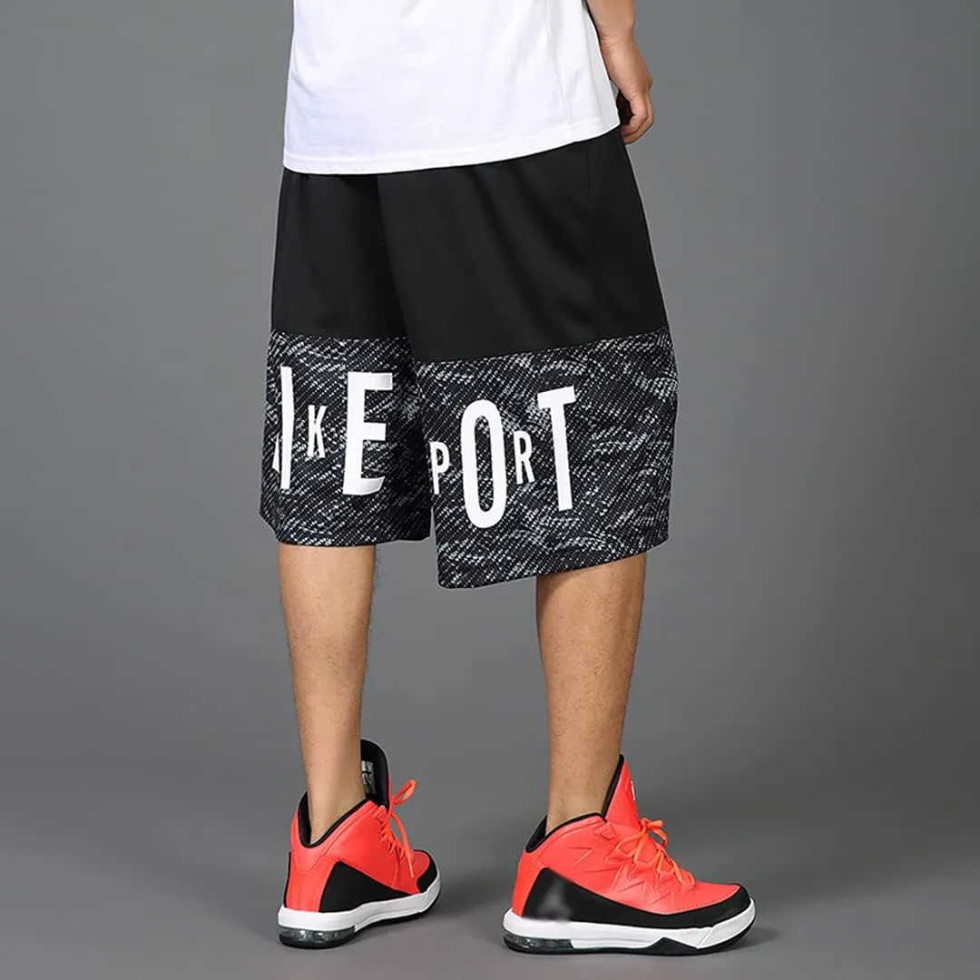 Plus Size Summer Casual Men's Solid Sports Running Workout Shorts Quick Dry Activewear Mens Shorts Basketball
