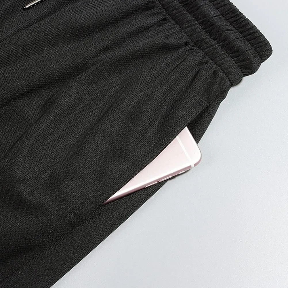 Plus Size Summer Casual Men's Solid Sports Running Workout Shorts Quick Dry Activewear Mens Shorts Basketball
